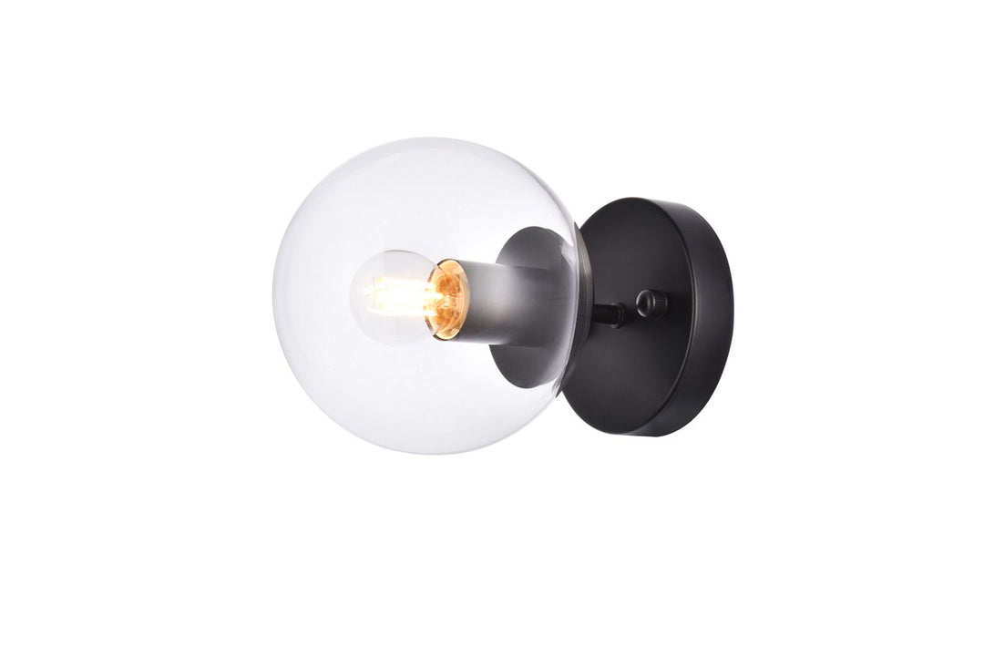 Elegant Mimi LD2450BK Wall Sconce Light - Black And Clear