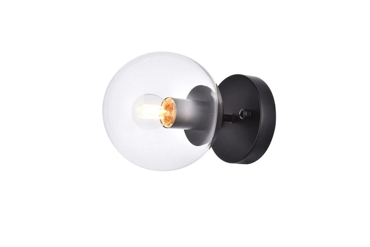 Elegant Mimi LD2450BK Wall Sconce Light - Black And Clear