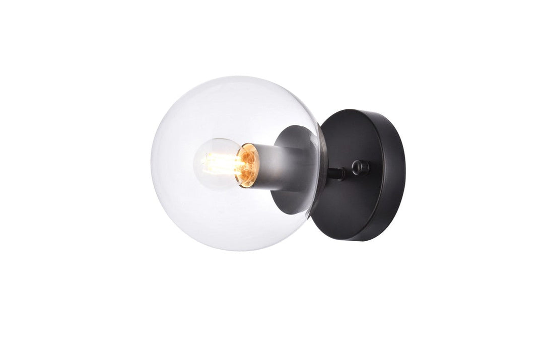 Elegant Mimi LD2450BK Wall Sconce Light - Black And Clear