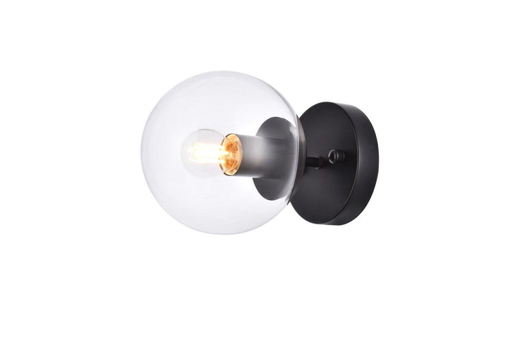 Elegant Mimi LD2450BK Wall Sconce Light - Black And Clear