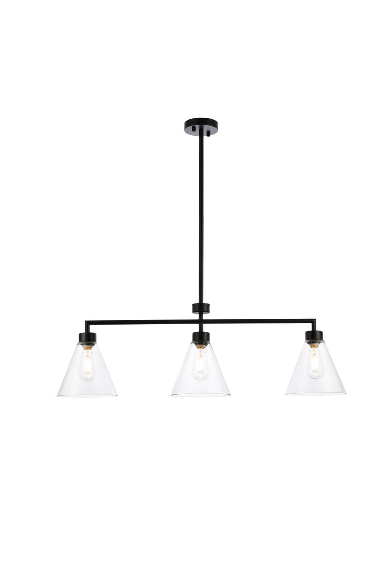 Elegant Mera LD2502BK Pendant Light - Black And Clear