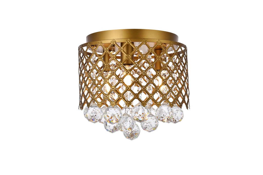 Elegant Tully LD5010F10BR Ceiling Light - Brass And Clear