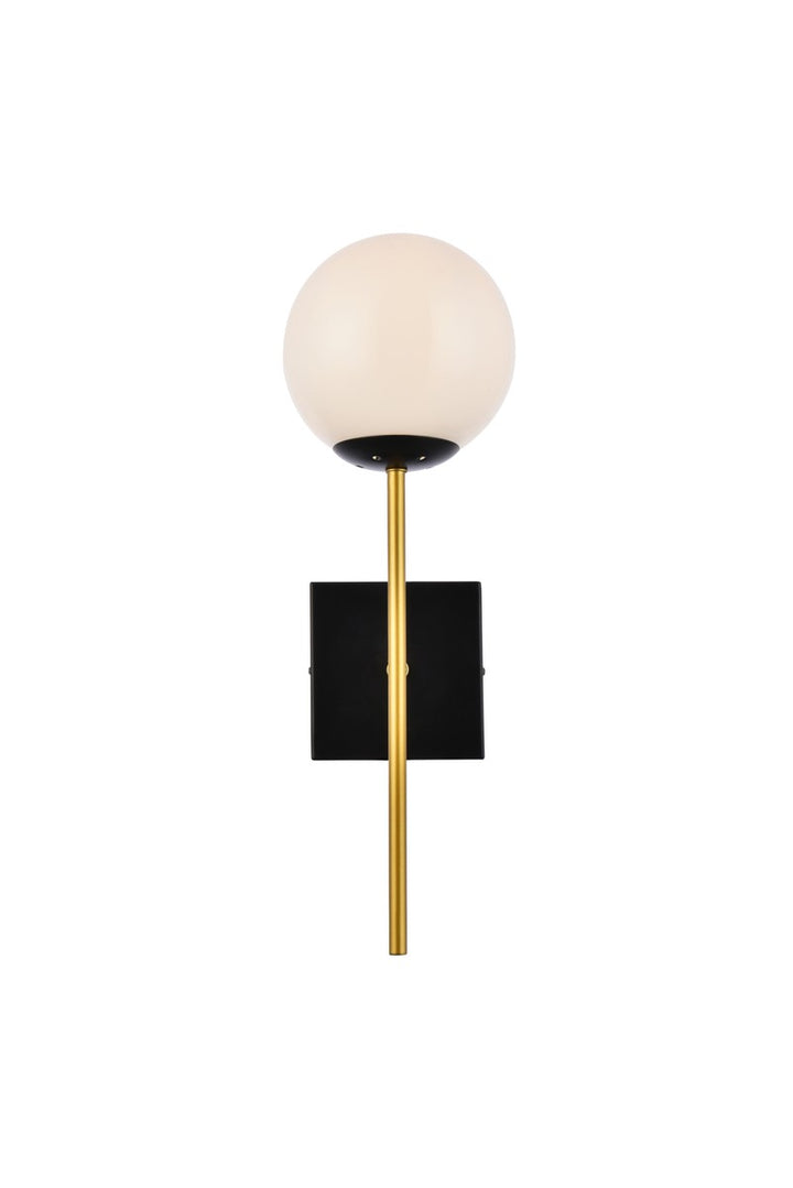 Elegant Neri LD2360BKR Wall Sconce Light - Black And Brass And White