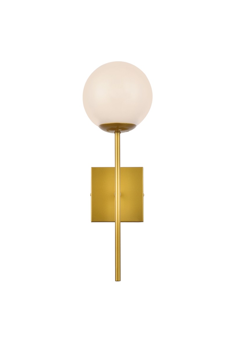 Elegant Neri LD2360BR Wall Sconce Light - Brass And White