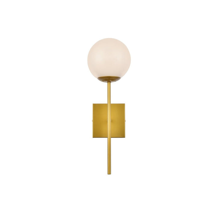 Elegant Neri LD2360BR Wall Sconce Light - Brass And White