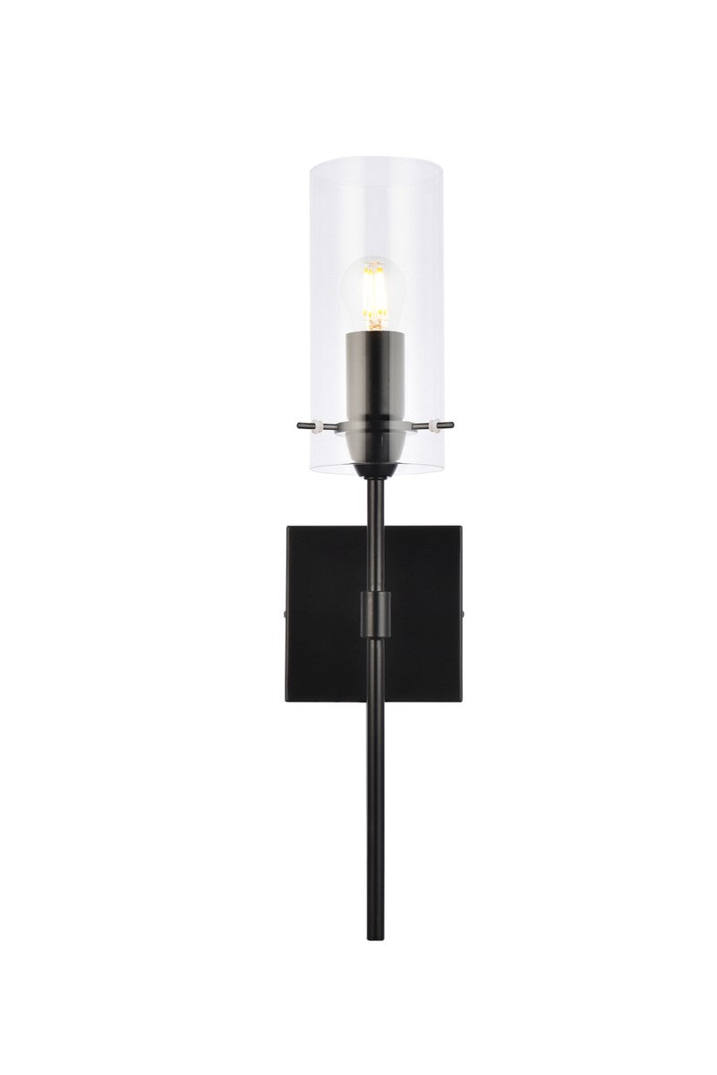 Elegant Elsreth LD2361BK Wall Sconce Light - Black And Clear