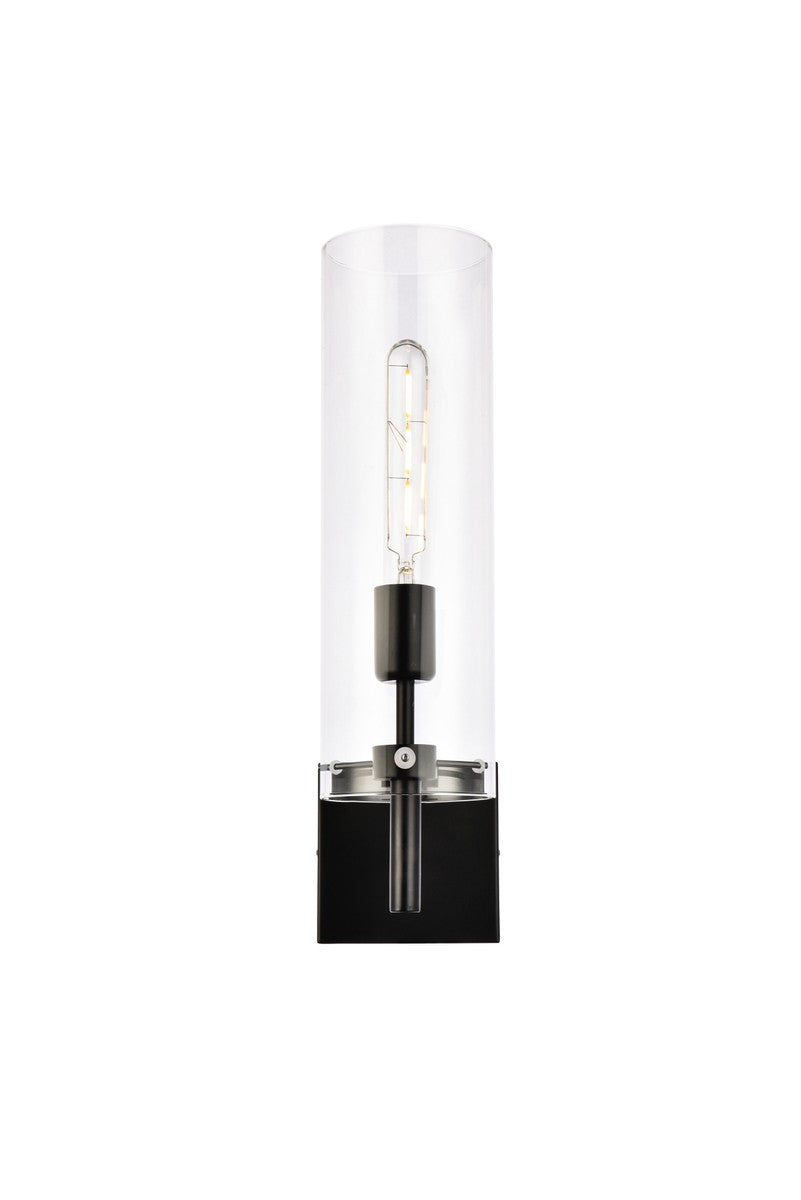 Elegant Savant LD2362BK Wall Sconce Light - Black And Clear
