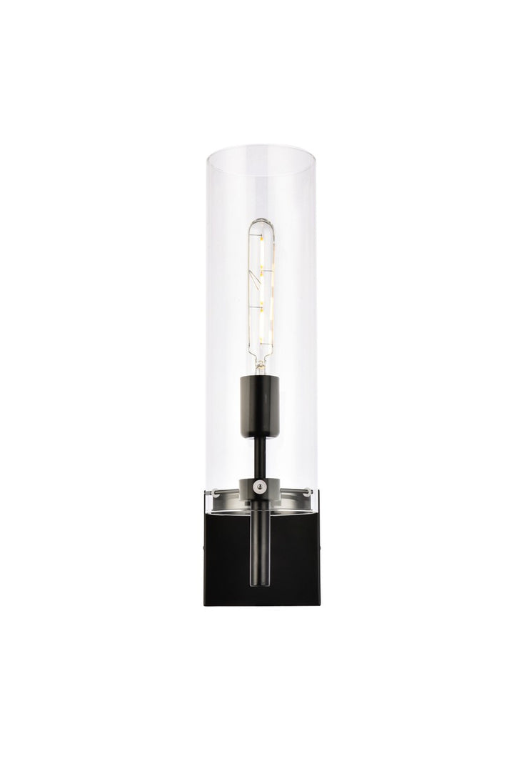 Elegant Savant LD2362BK Wall Sconce Light - Black And Clear