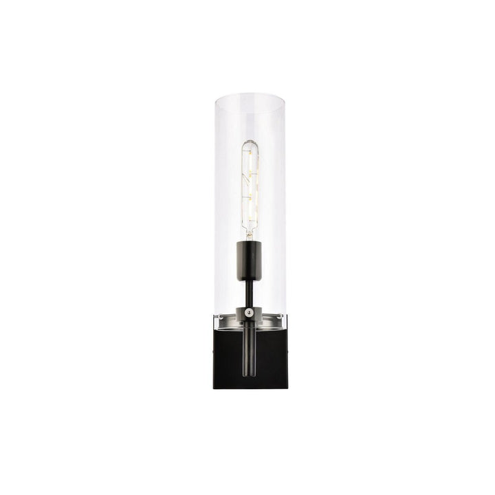 Elegant Savant LD2362BK Wall Sconce Light - Black And Clear