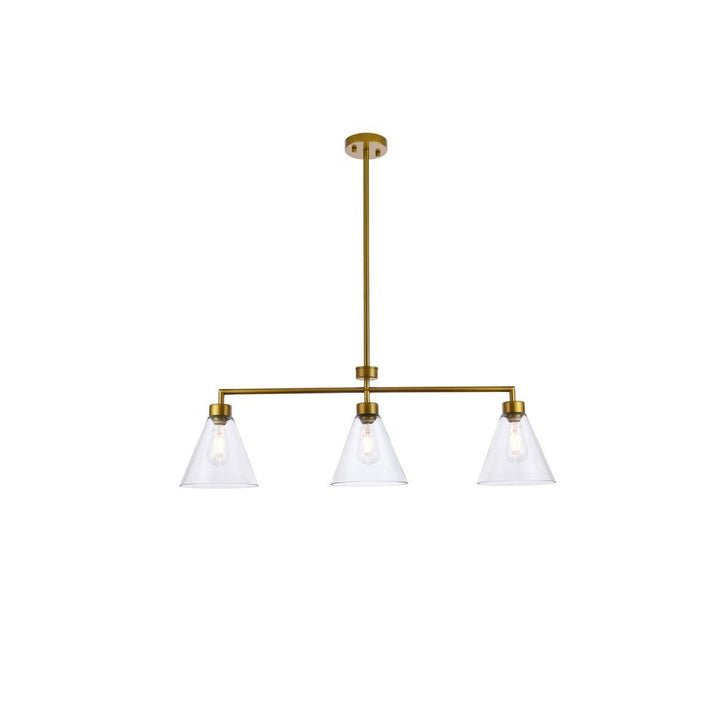 Elegant Mera LD2502BR Pendant Light - Brass And Clear