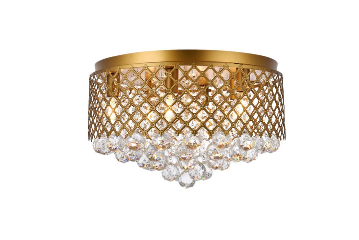 Elegant Tully LD5010F18BR Ceiling Light - Brass And Clear