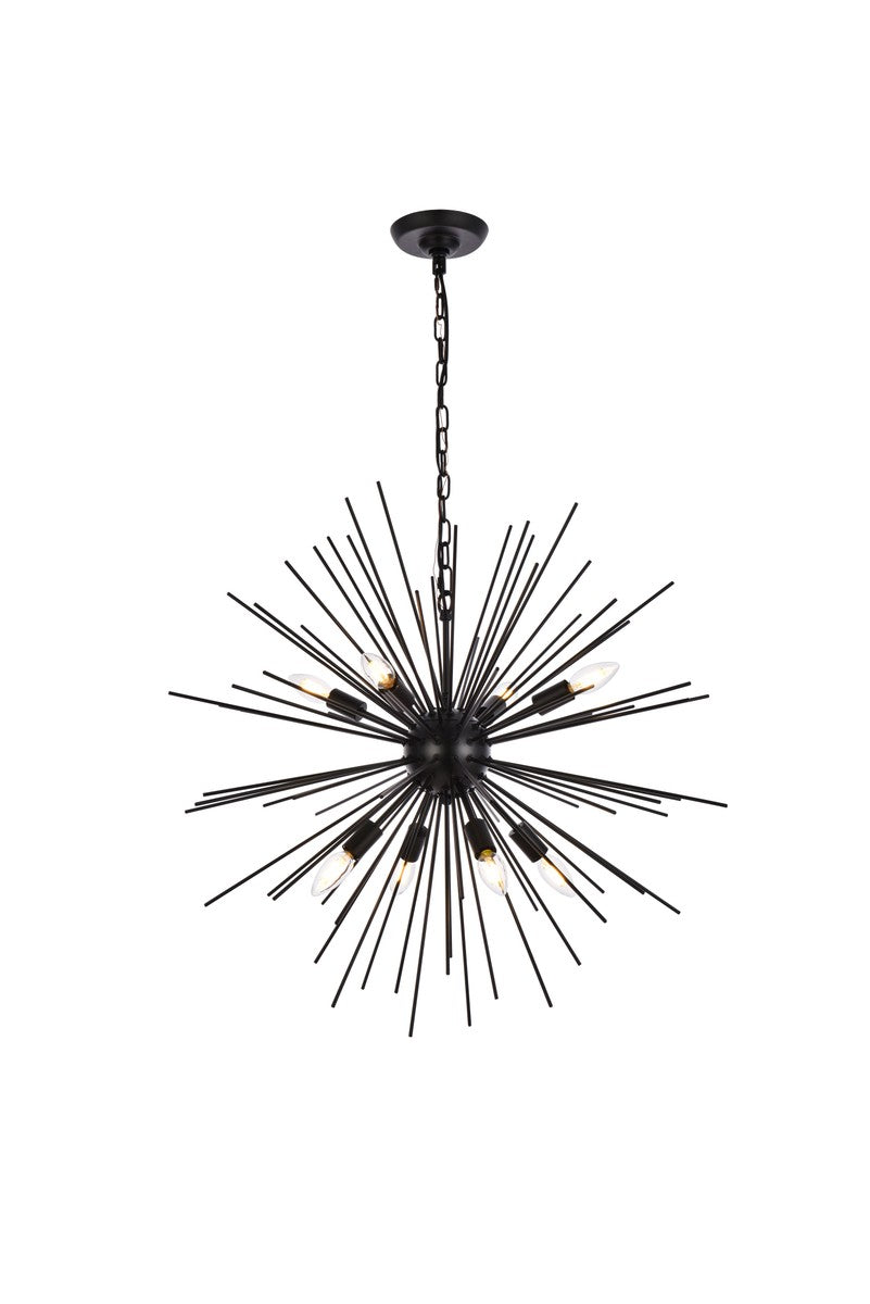 Elegant Timber LD5051D30BK Chandelier Light - Black