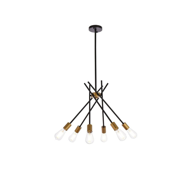 Elegant Lucca LD640D23BRK Chandelier Light - Black And Brass