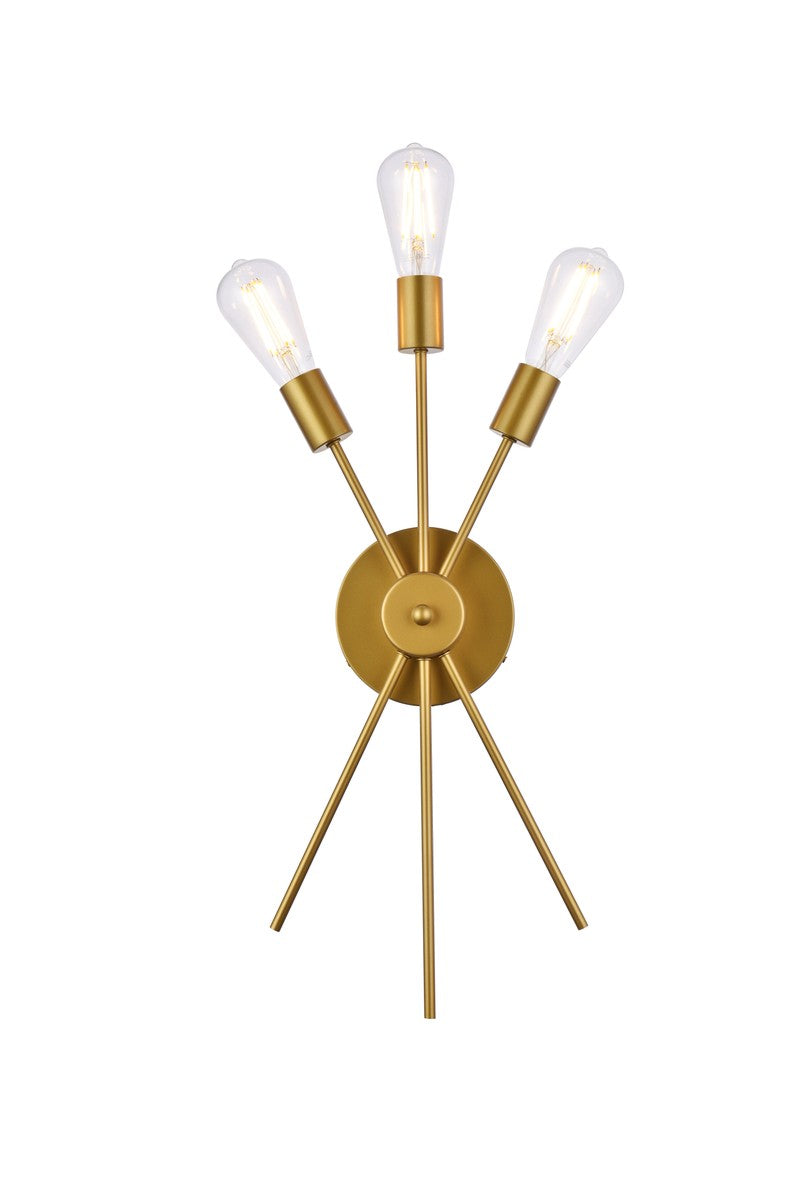 Elegant Lucca LD640W10BR Wall Sconce Light - Brass