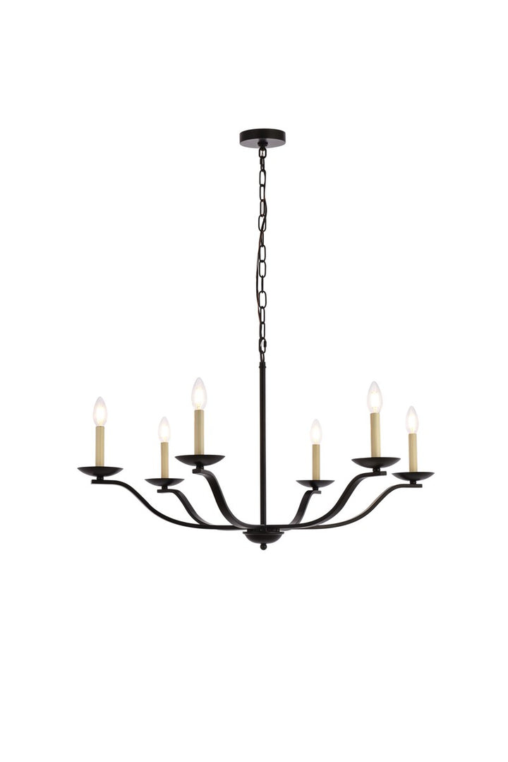 Elegant Trey LD641D36BK Chandelier Light - Black