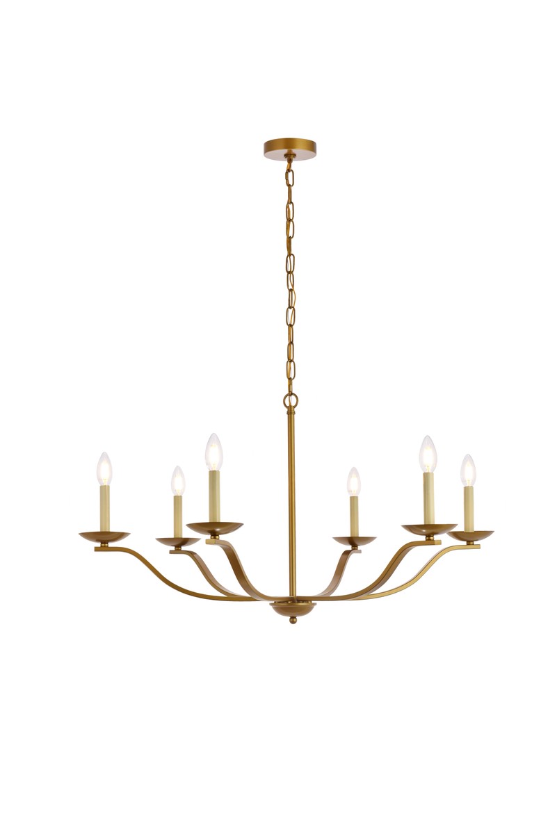 Elegant Trey LD641D36BR Chandelier Light - Brass