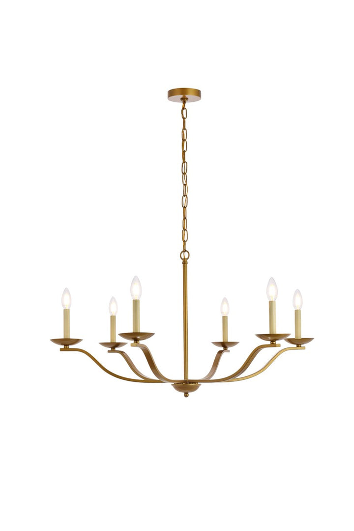 Elegant Trey LD641D36BR Chandelier Light - Brass