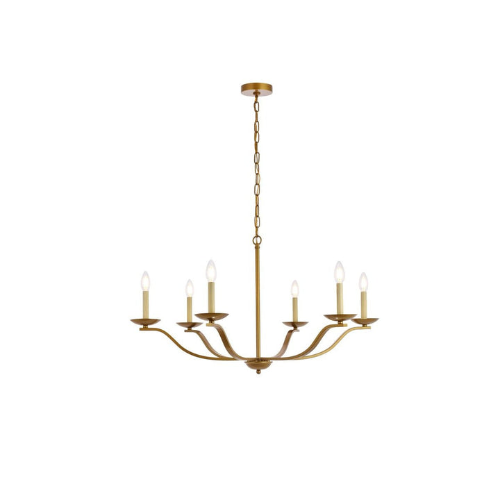 Elegant Trey LD641D36BR Chandelier Light - Brass