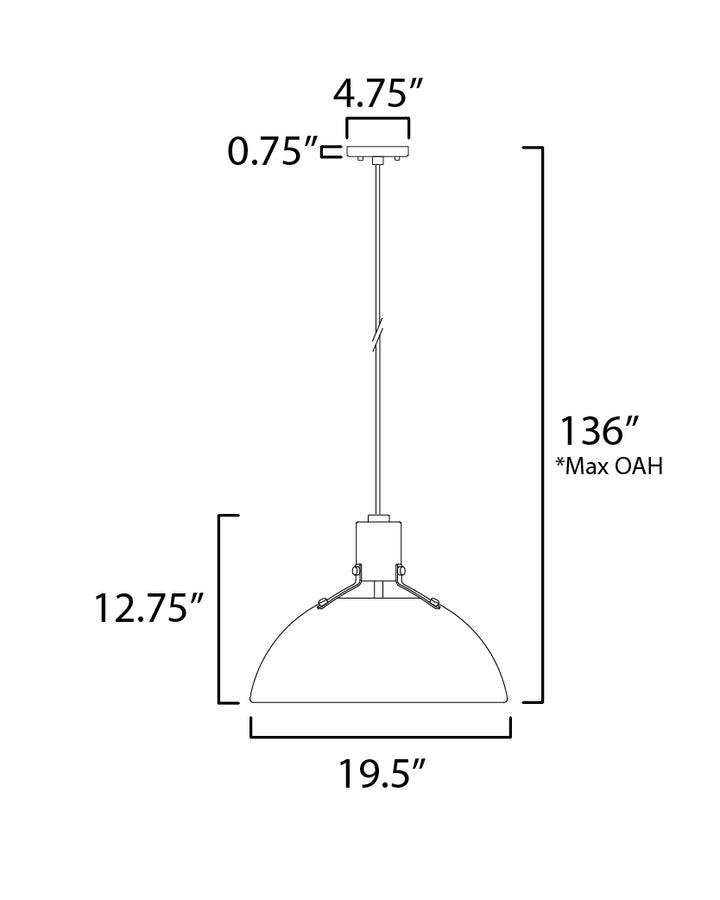 Maxim Dawn 12048ABBK Pendant Light - Antique Brass / Black
