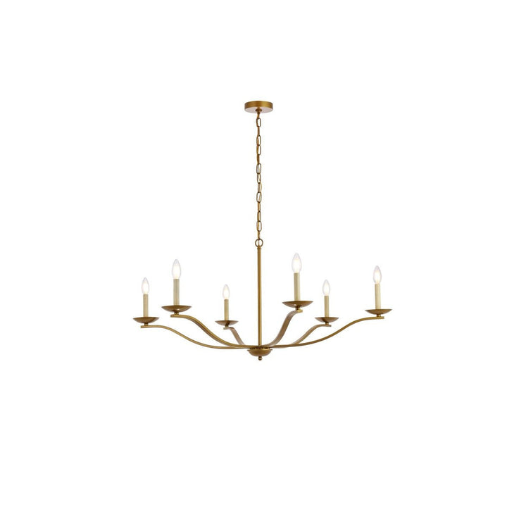 Elegant Trey LD641D42BR Chandelier Light - Brass