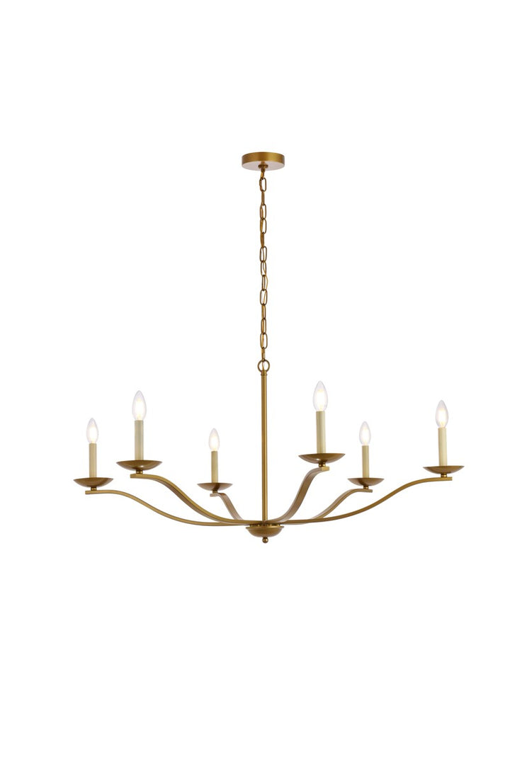 Elegant Trey LD641D42BR Chandelier Light - Brass