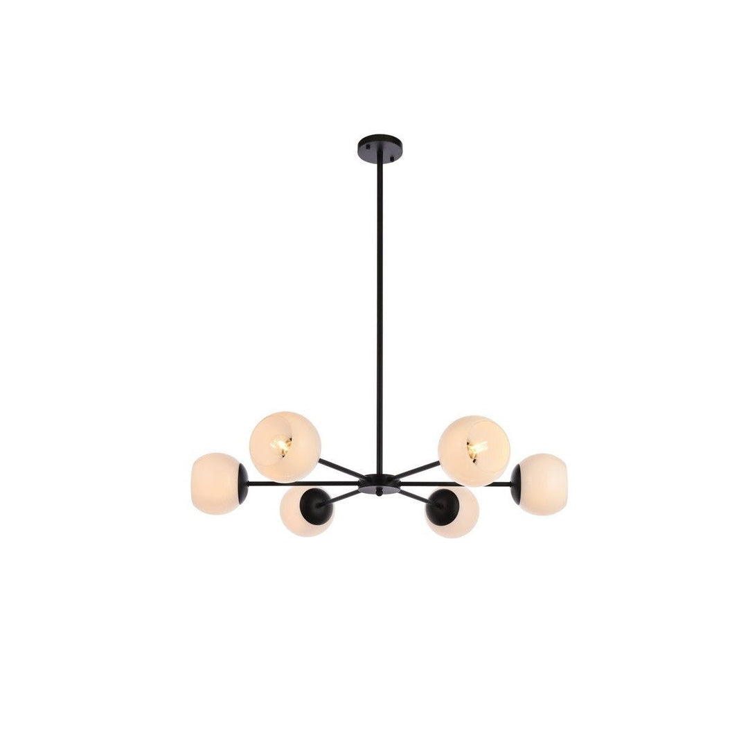 Elegant Briggs LD643D36BK Chandelier Light - Black And White