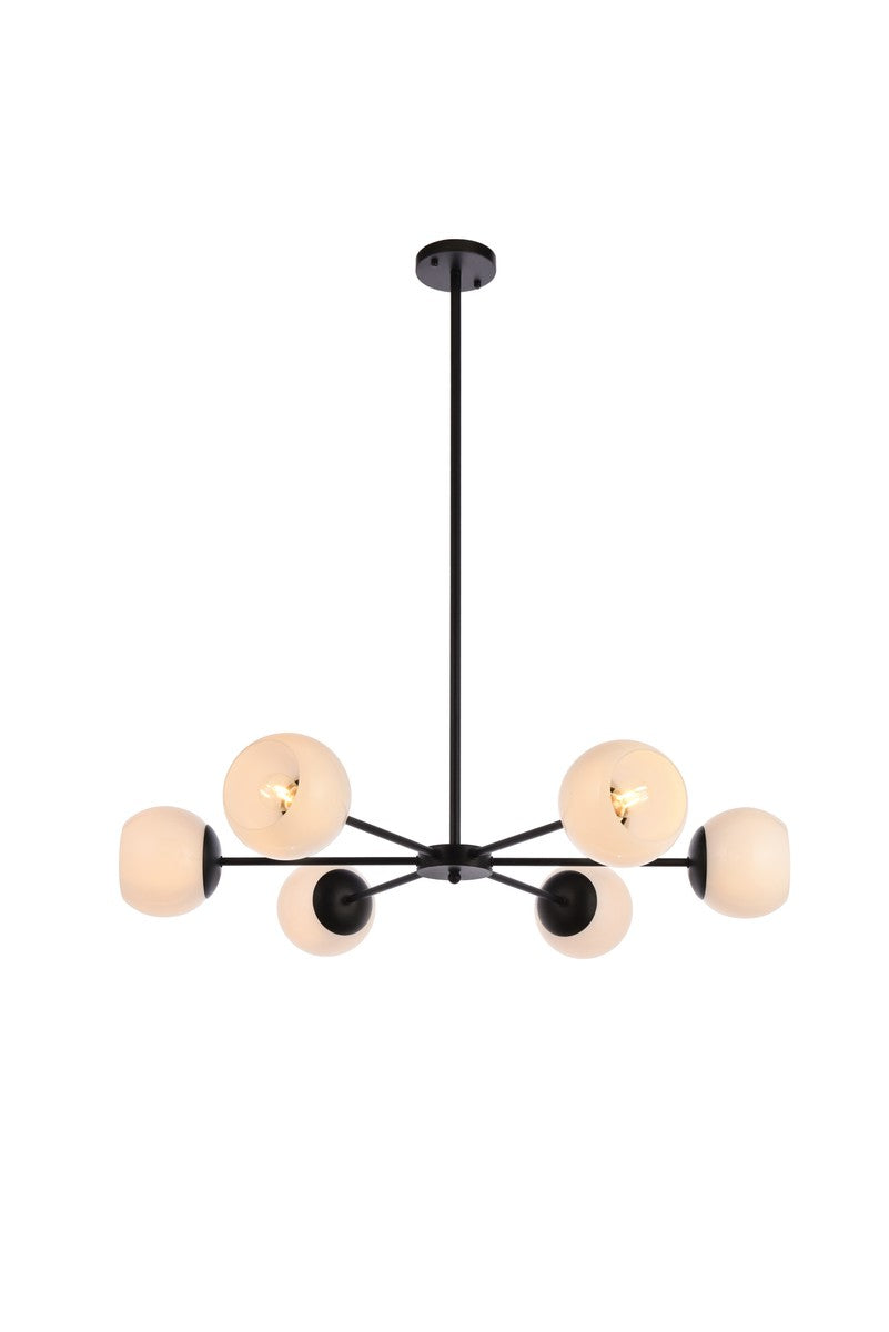 Elegant Briggs LD643D36BK Chandelier Light - Black And White