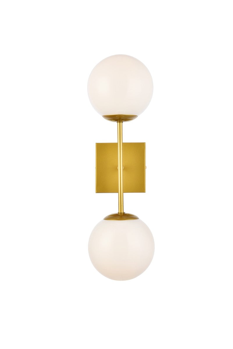 Elegant Neri LD2358BR Wall Sconce Light - Brass And White