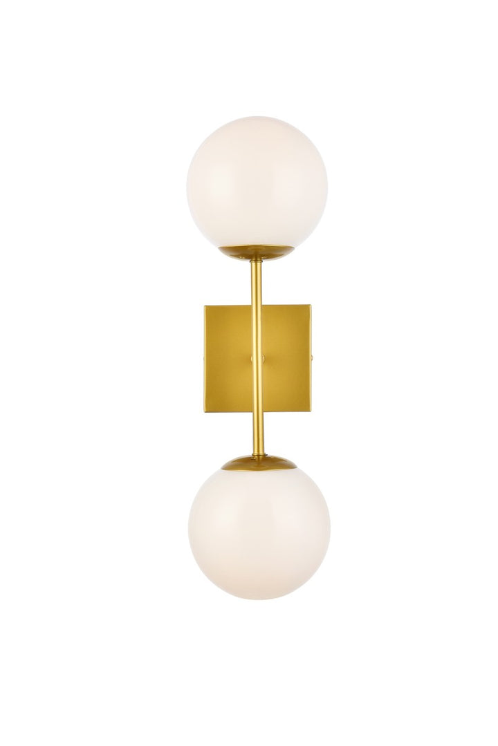 Elegant Neri LD2358BR Wall Sconce Light - Brass And White