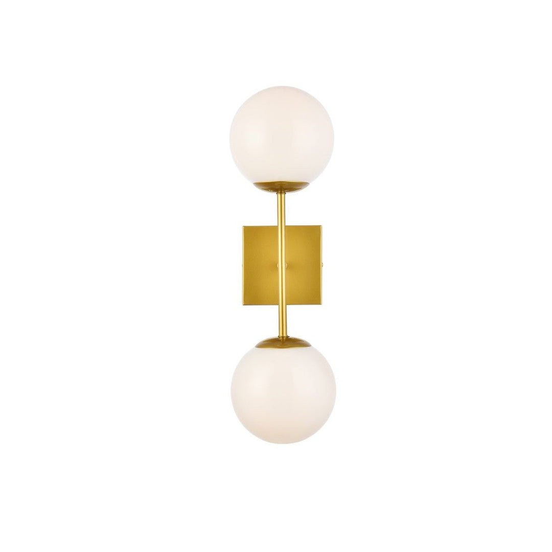 Elegant Neri LD2358BR Wall Sconce Light - Brass And White