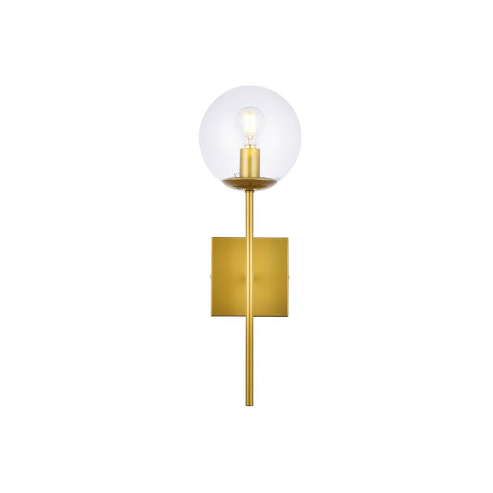 Elegant Neri LD2359BR Wall Sconce Light - Brass And Clear