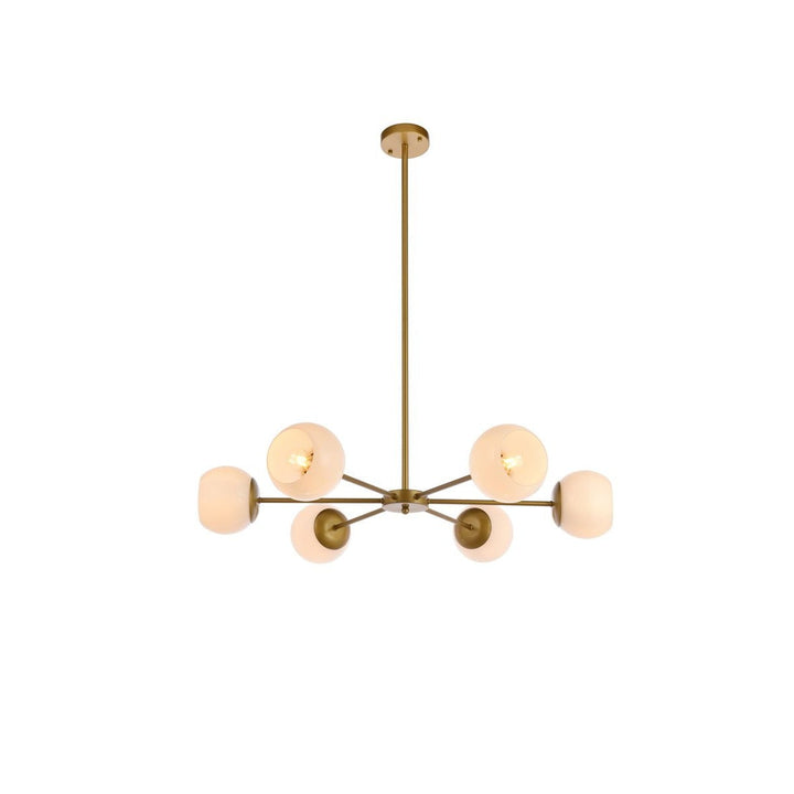 Elegant Briggs LD643D36BR Chandelier Light - Brass And White