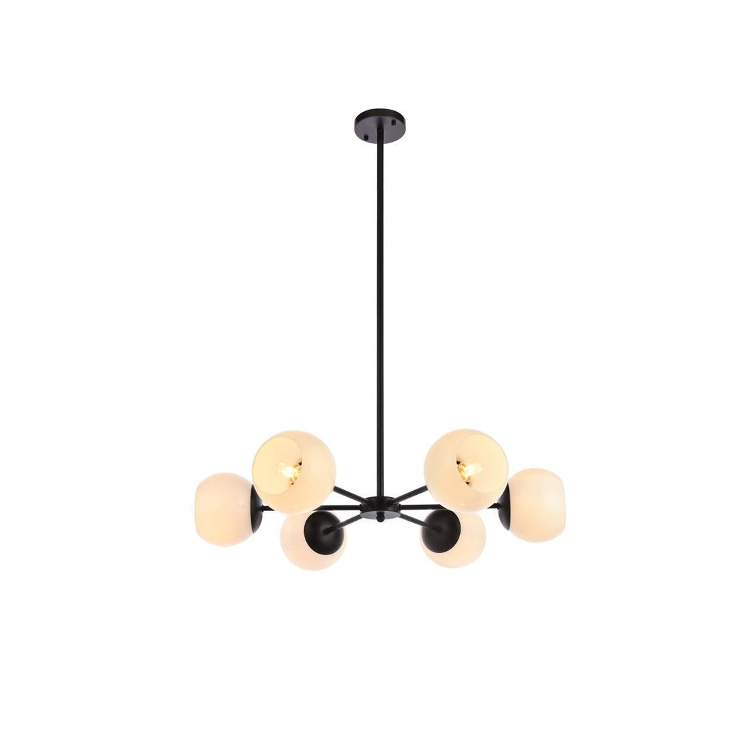 Elegant Briggs LD645D30BK Chandelier Light - Black And White