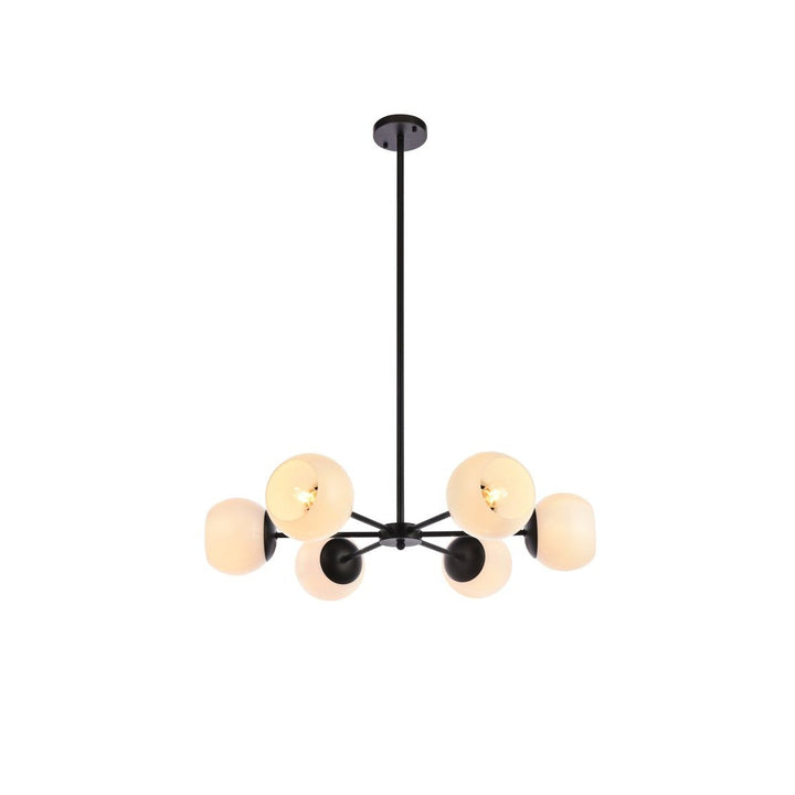 Elegant Briggs LD645D30BK Chandelier Light - Black And White