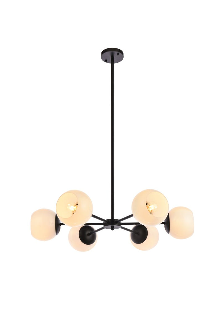 Elegant Briggs LD645D30BK Chandelier Light - Black And White