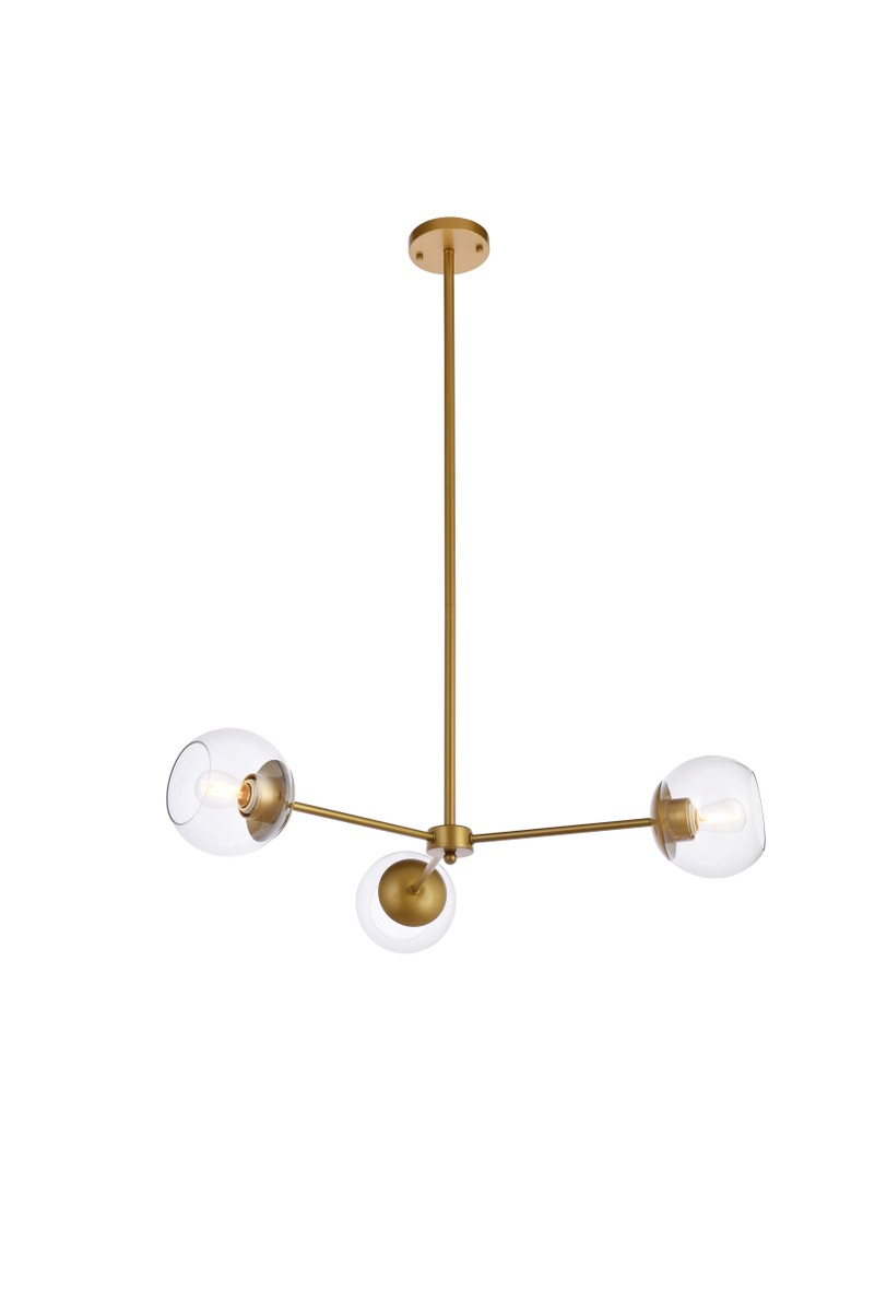 Elegant Briggs LD646D32BR Chandelier Light - Brass And Clear