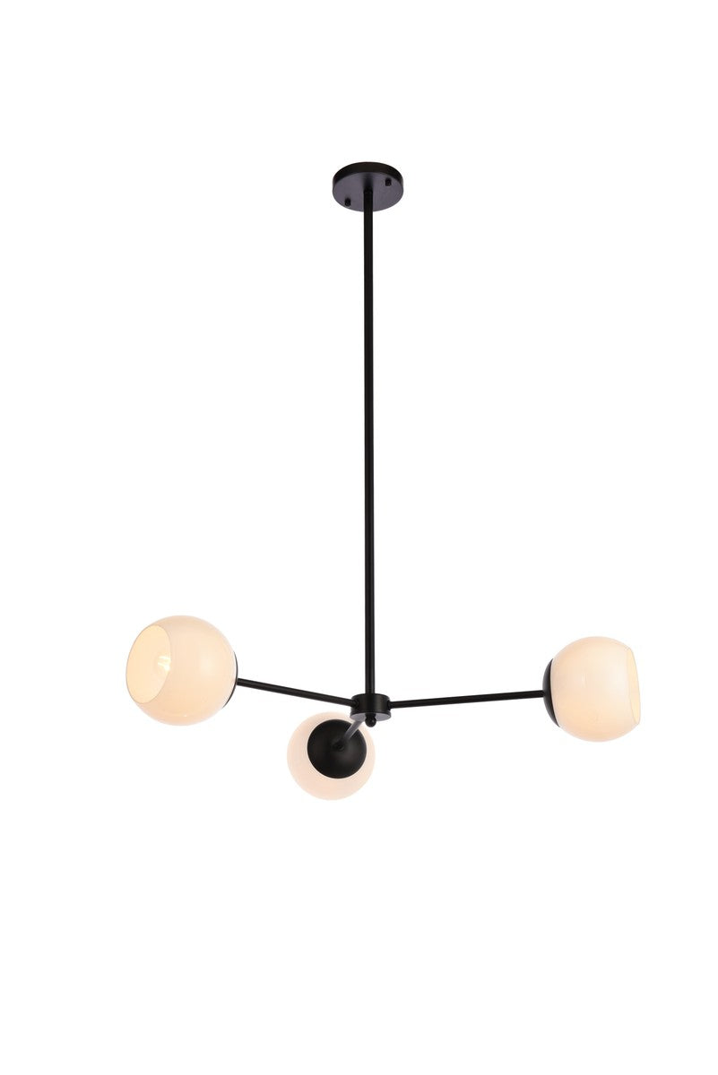 Elegant Briggs LD647D32BK Chandelier Light - Black And White