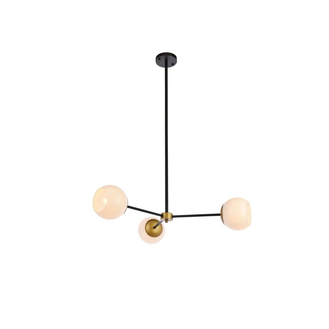 Elegant Briggs LD647D32BRK Pendant Light - Black And Brass And White