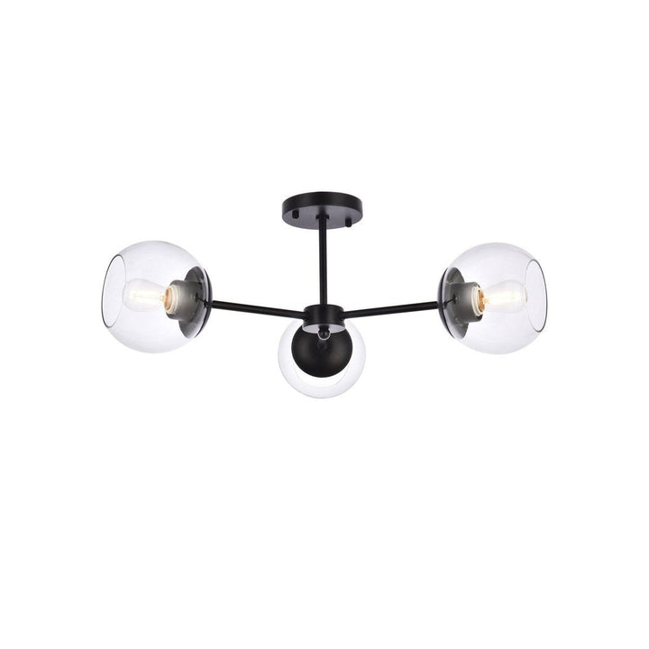 Elegant Briggs LD648F26BK Ceiling Light - Black And Clear