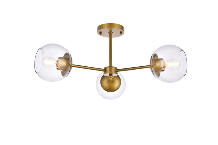 Elegant Briggs LD648F26BR Ceiling Light - Brass And Clear