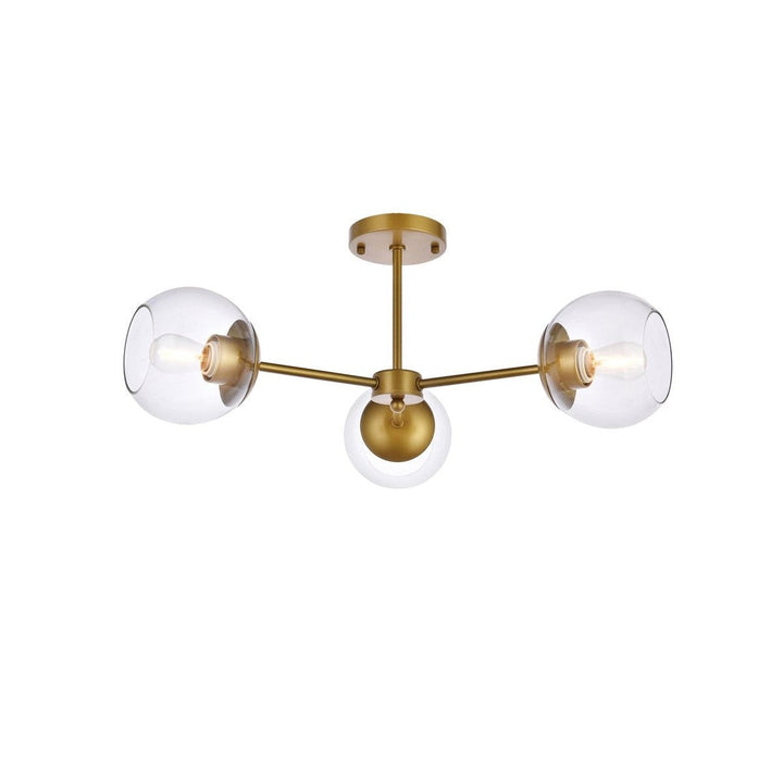 Elegant Briggs LD648F26BR Ceiling Light - Brass And Clear