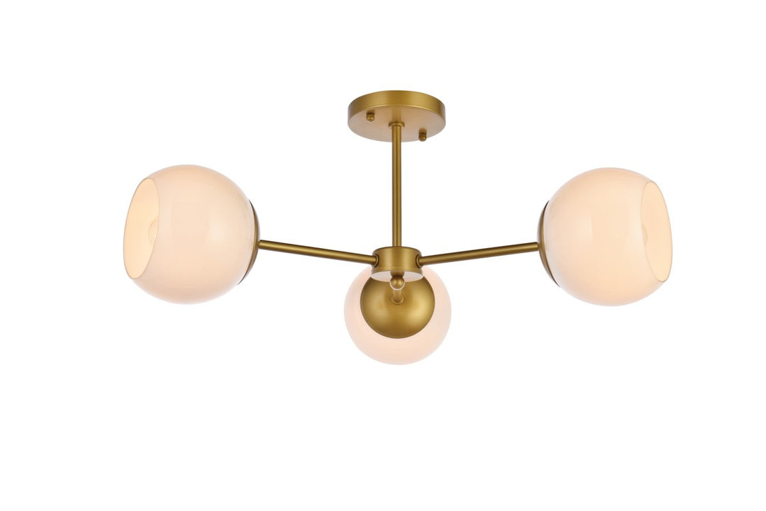 Elegant Briggs LD649F26BR Ceiling Light - Brass And White