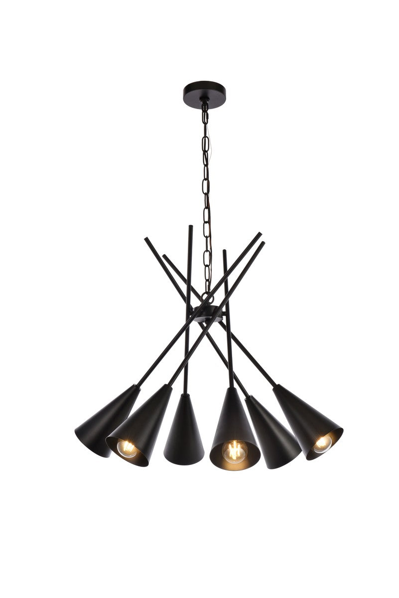 Elegant Casen LD651D32BK Chandelier Light - Black