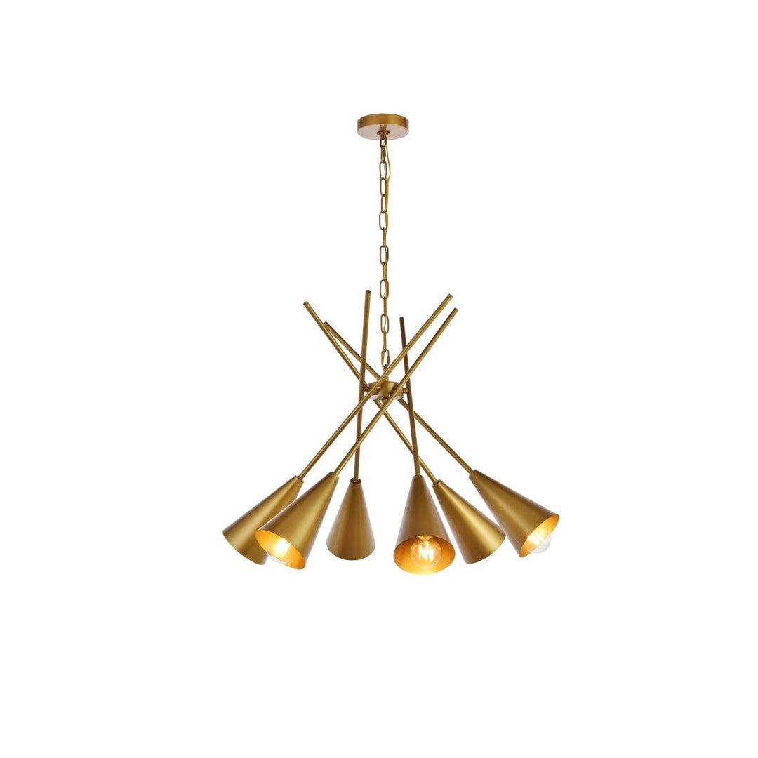 Elegant Casen LD651D32BR Chandelier Light - Brass