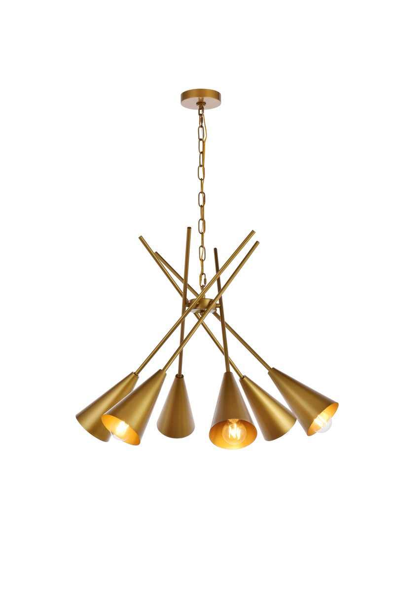 Elegant Casen LD651D32BR Chandelier Light - Brass