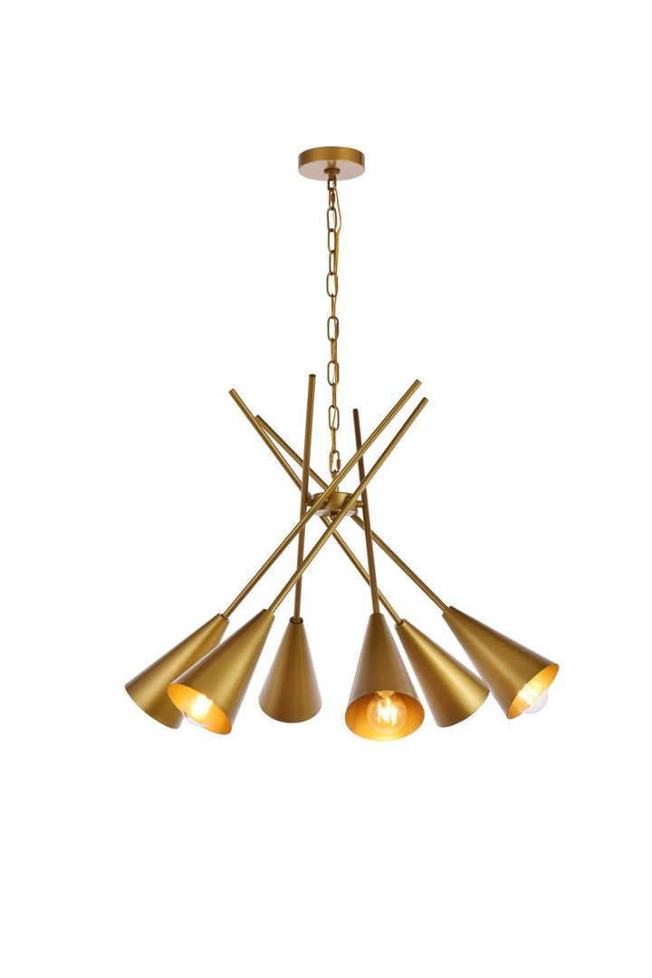 Elegant Casen LD651D32BR Chandelier Light - Brass