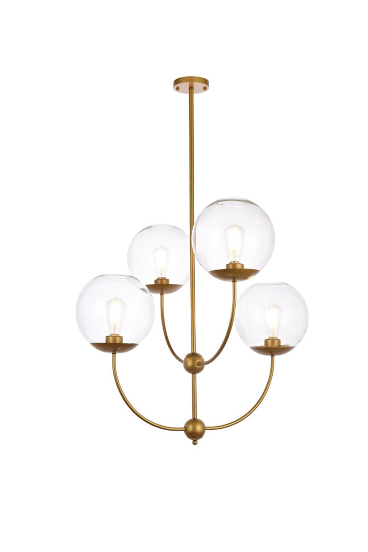 Elegant Lennon LD652D30BR Chandelier Light - Brass And Clear