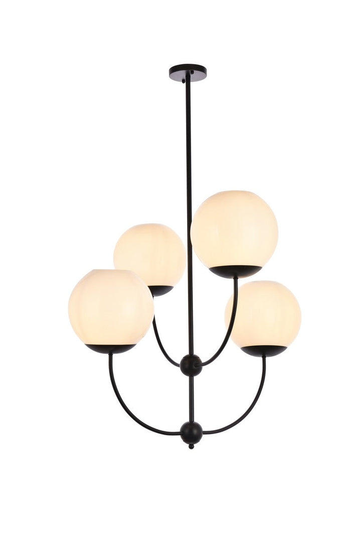 Elegant Lennon LD653D30BK Chandelier Light - Black And White