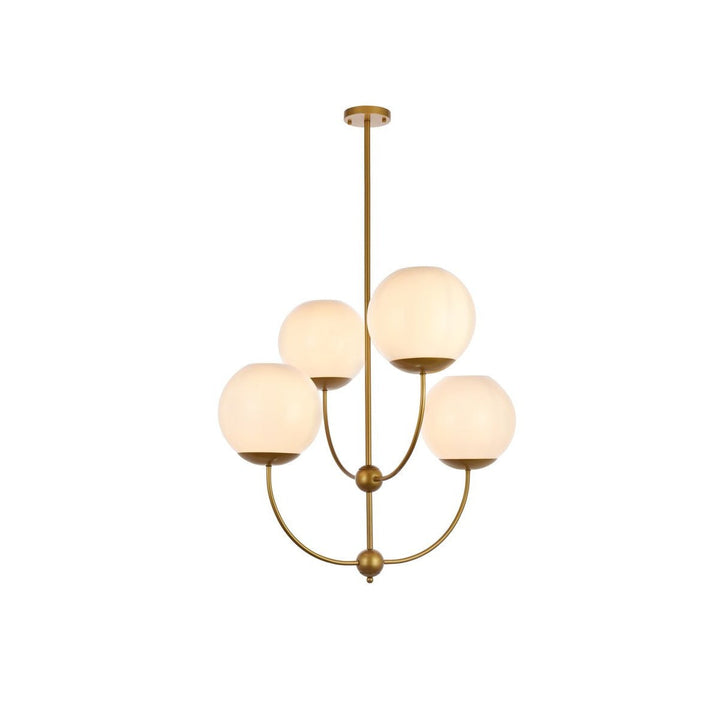 Elegant Lennon LD653D30BR Chandelier Light - Brass And White