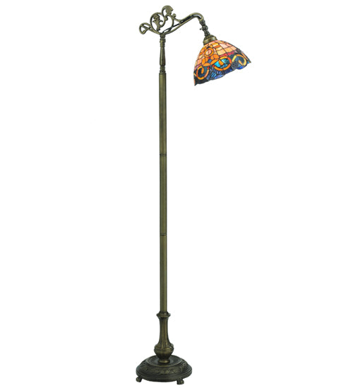 Meyda Tiffany Lighting 120578 Saturday Morning Bridge Arm Floor Lamp Lamp Brass - Antique